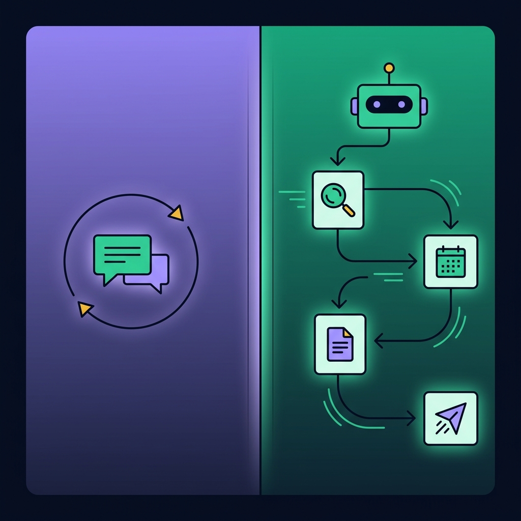 Chatbots answer one prompt at a time — AI agents execute chained workflows