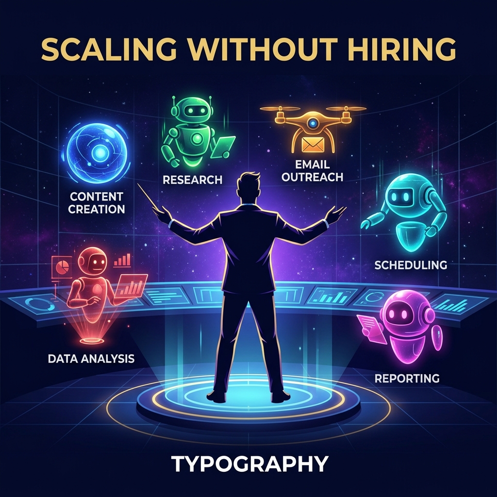 Scaling without hiring — one person, the output of a team